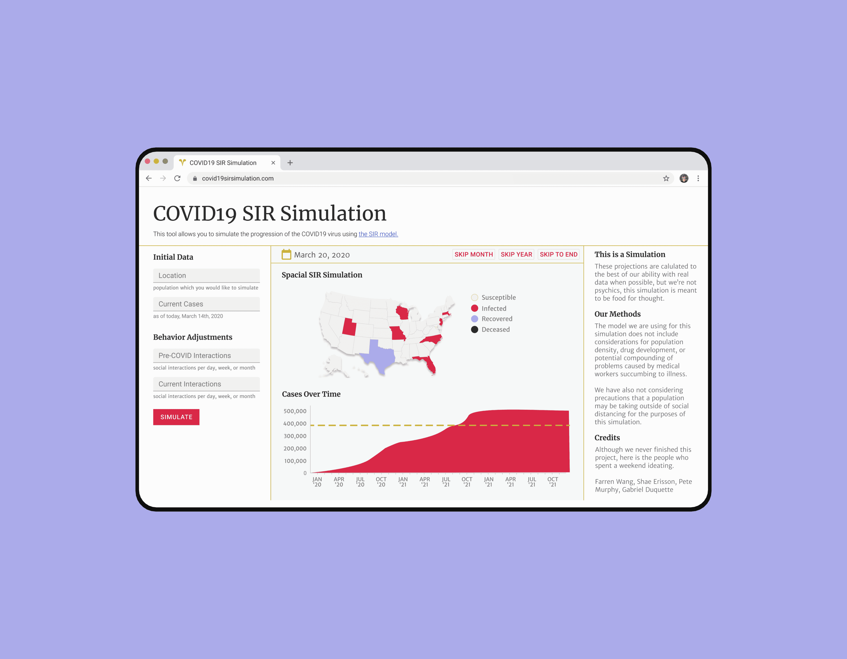 COVID SIR Simulation Tool