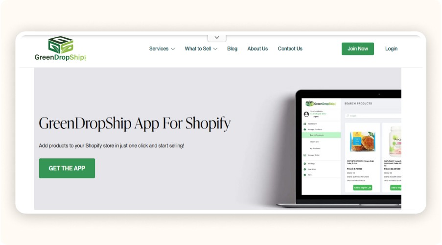 GreenDropShip homepage