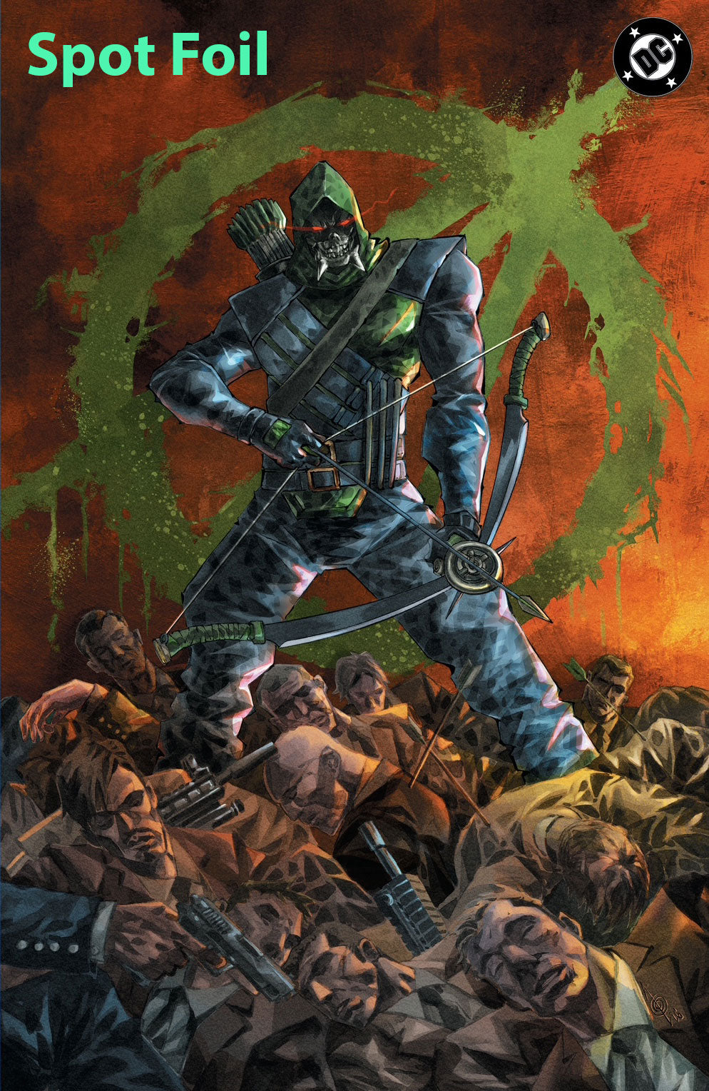 Absolute Green Arrow #1 Alan Quah Foil Variant full cover featuring reflective Green Arrow artwork