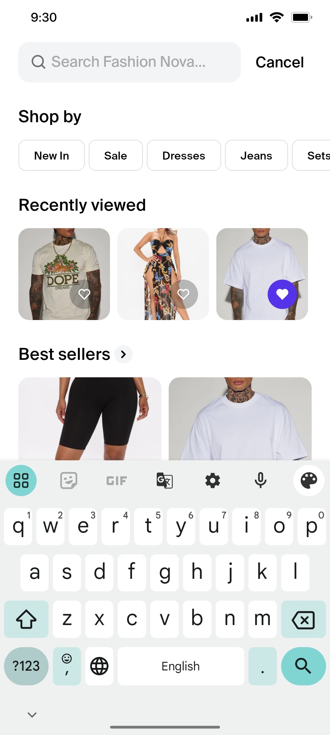 Shop App Search Screen