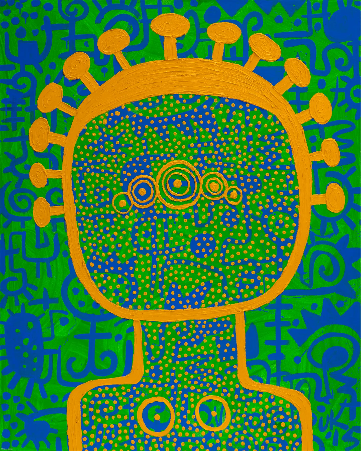 Asian Uboikpa (Hip Sista) #11 (2014). Acrylic on canvas. 48 in. × 60 in.