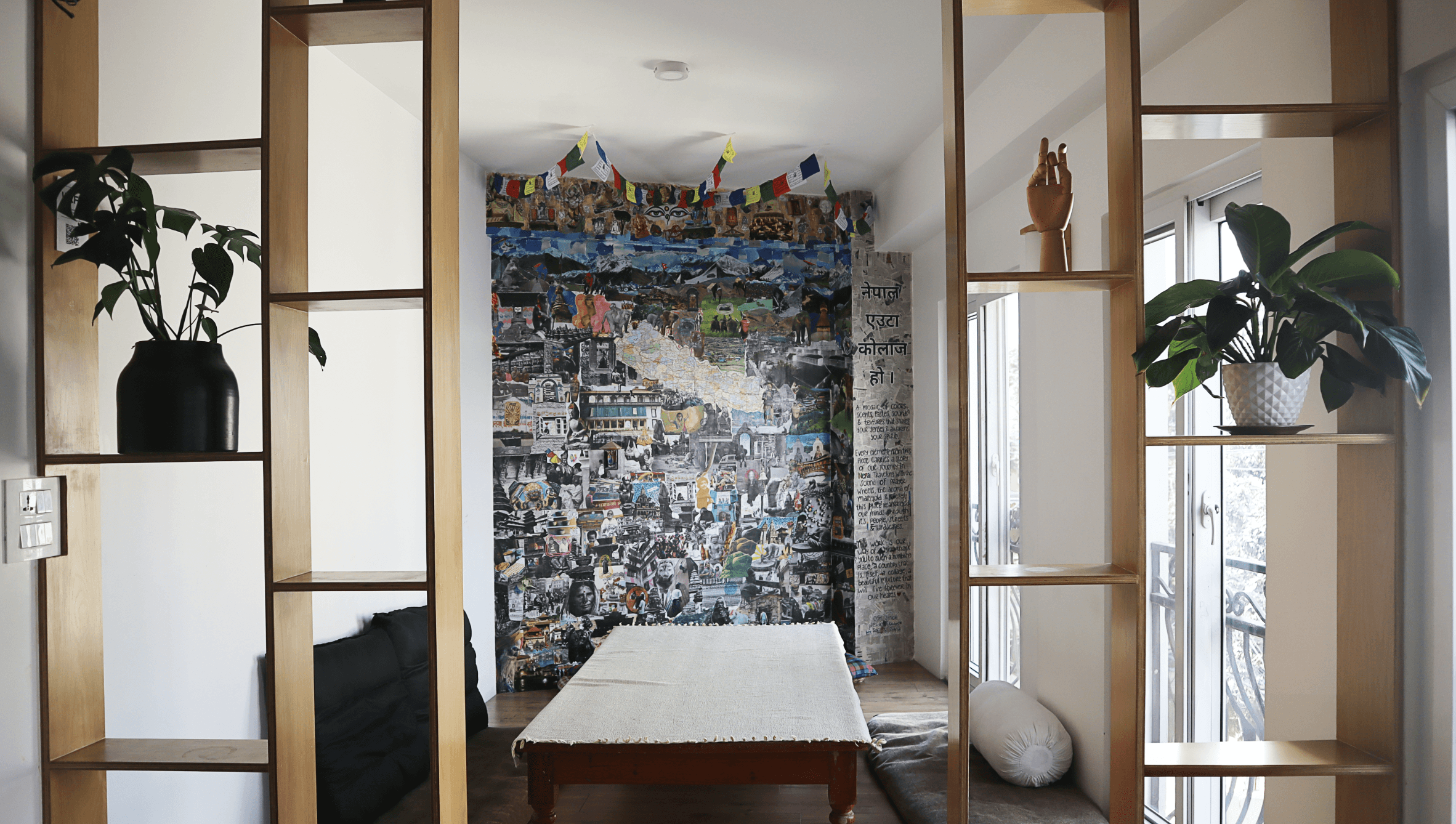 Dark theme house with plants outside