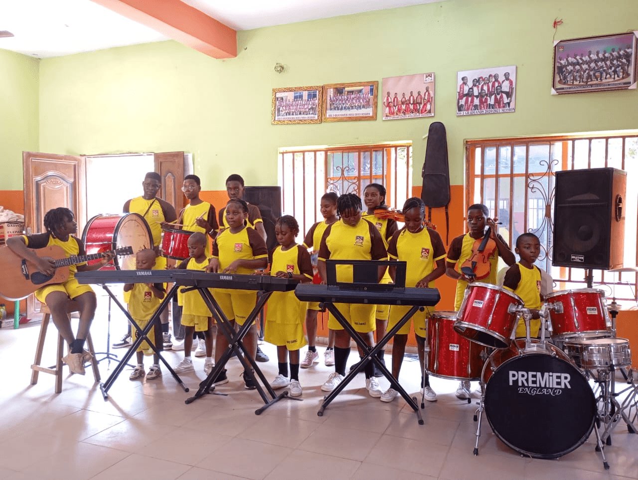 Students in music session