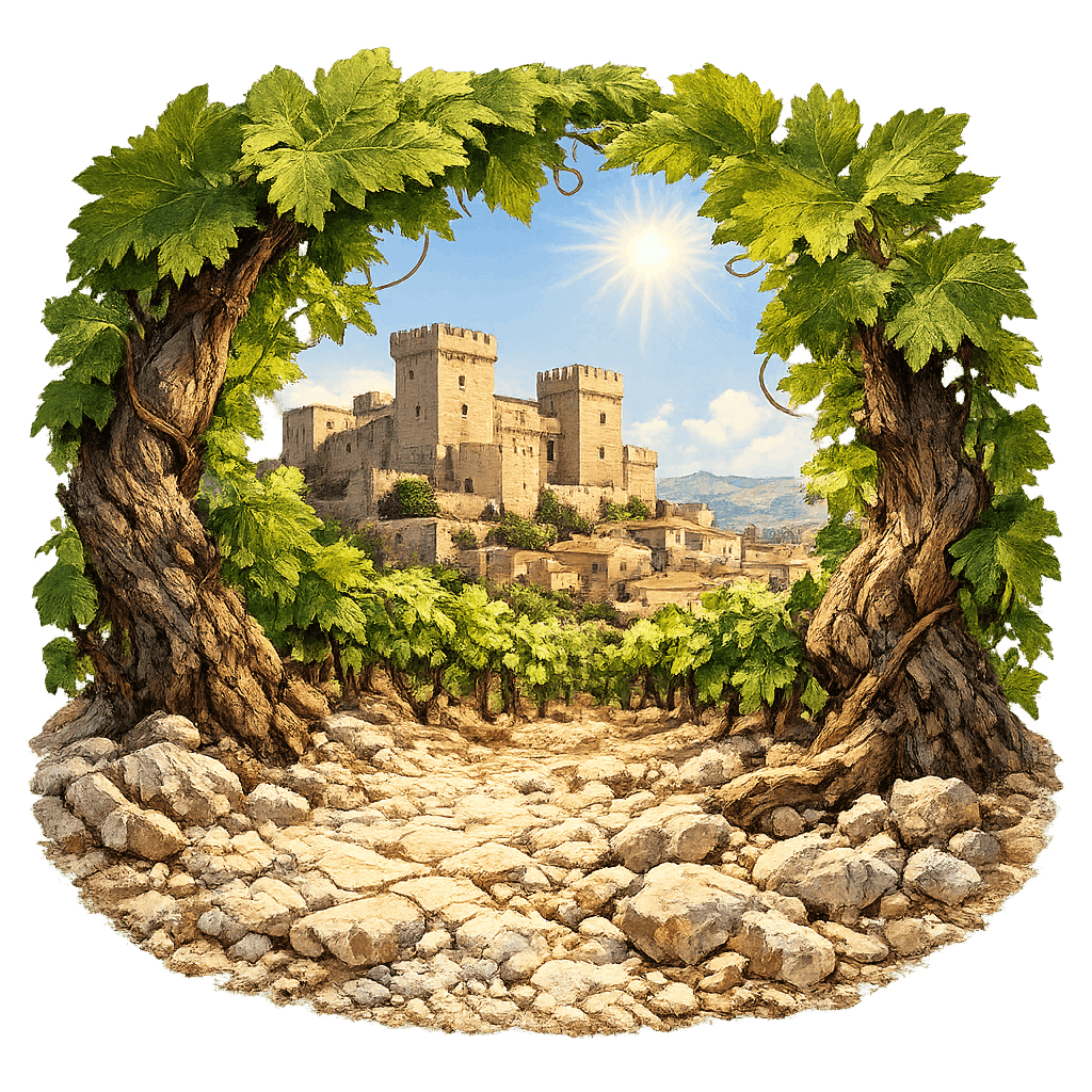 Detailed graphic of the Alcamo wine region.