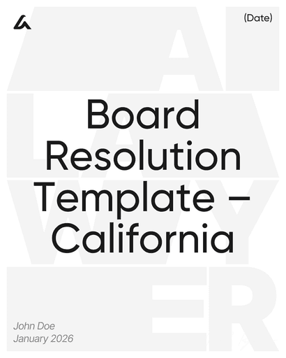 Board Resolution Template – California