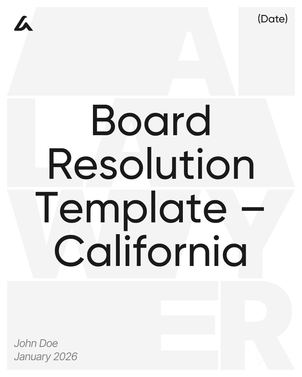 Board Resolution Template – California