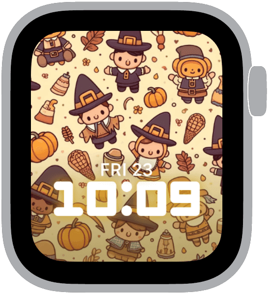 an apple watch face from the thanksgiving patterns collection