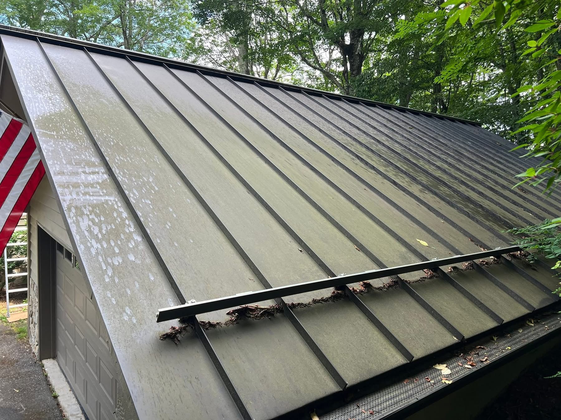 Before metal roof cleaning