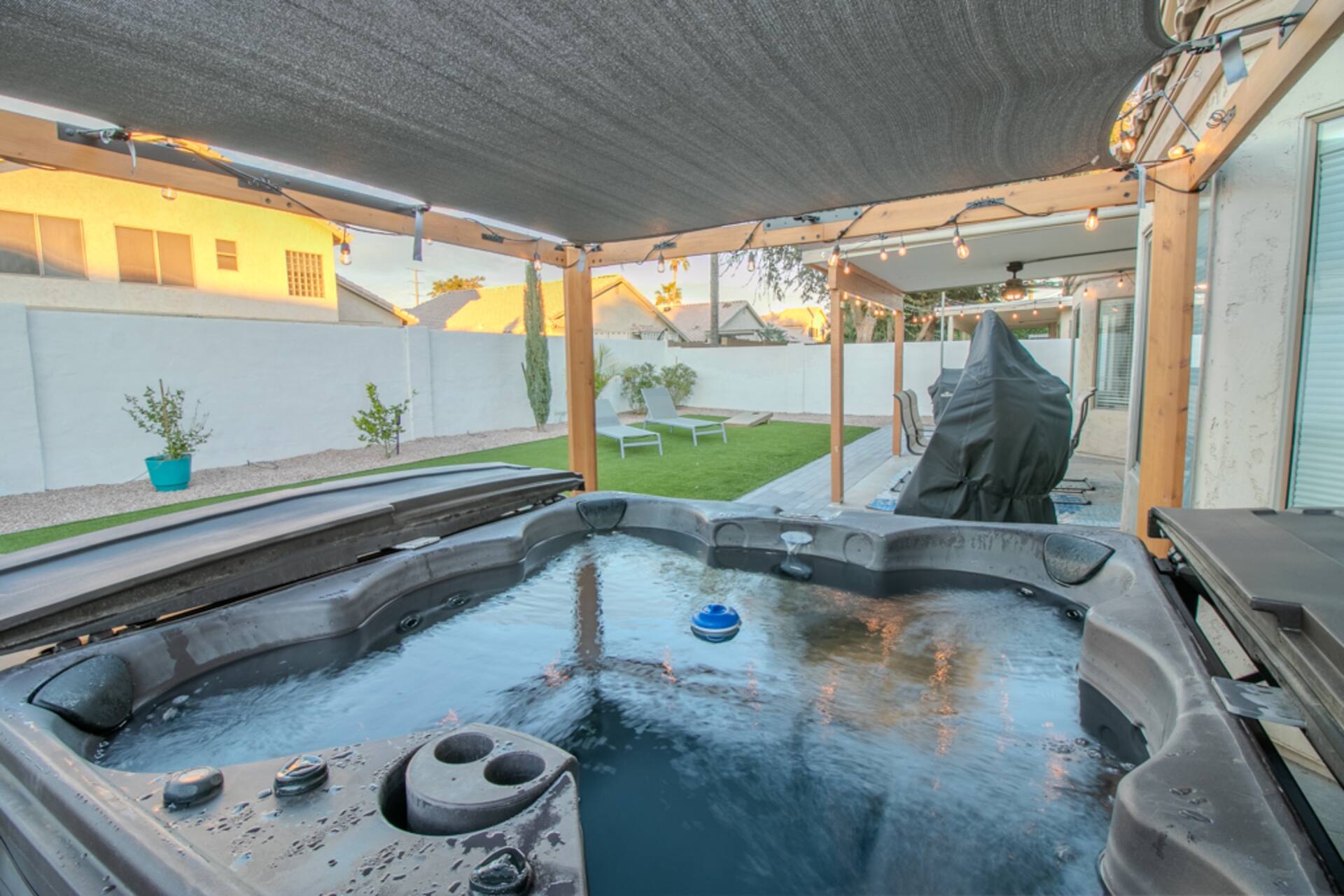 Private hot tub at The Gilbert Hideaway
