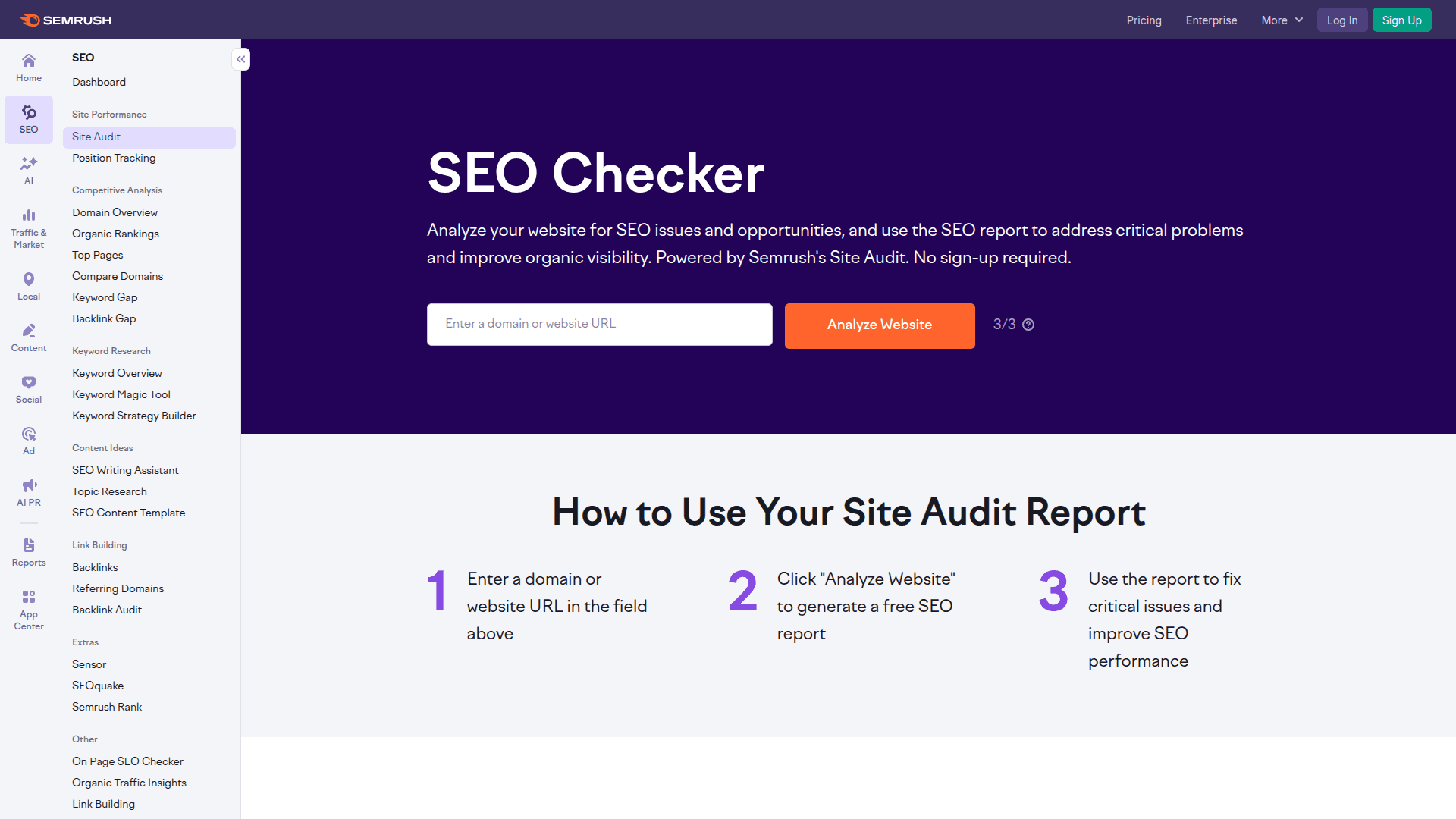 Screenshot of Free SEO Checker: Check for Hidden SEO Issues