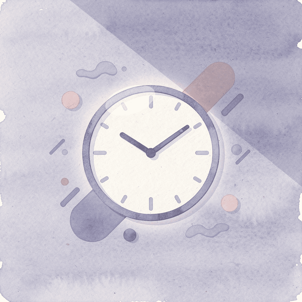 Clock icon with glow effect representing accumulating time-sensitive obligations - Startup Shutdown