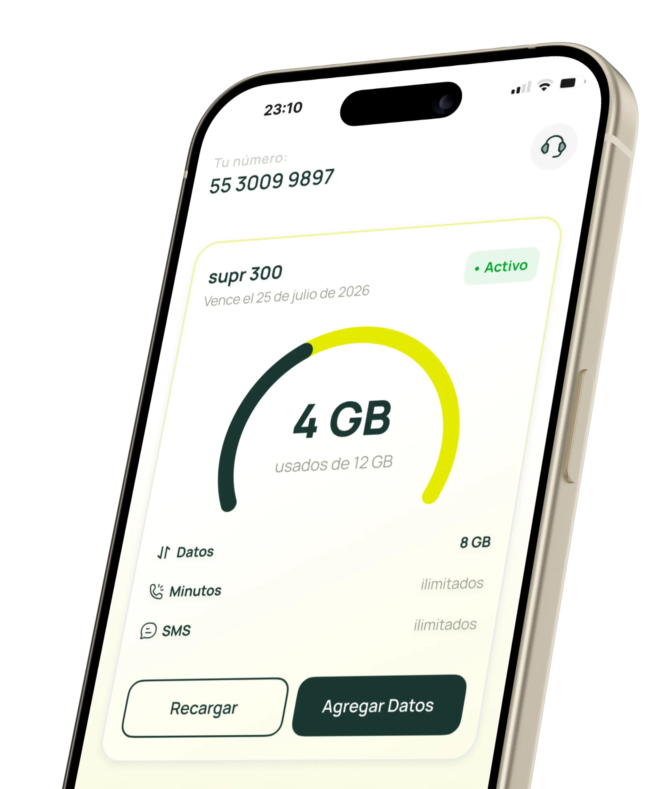 mockup mostrando la pantalla principal de la app