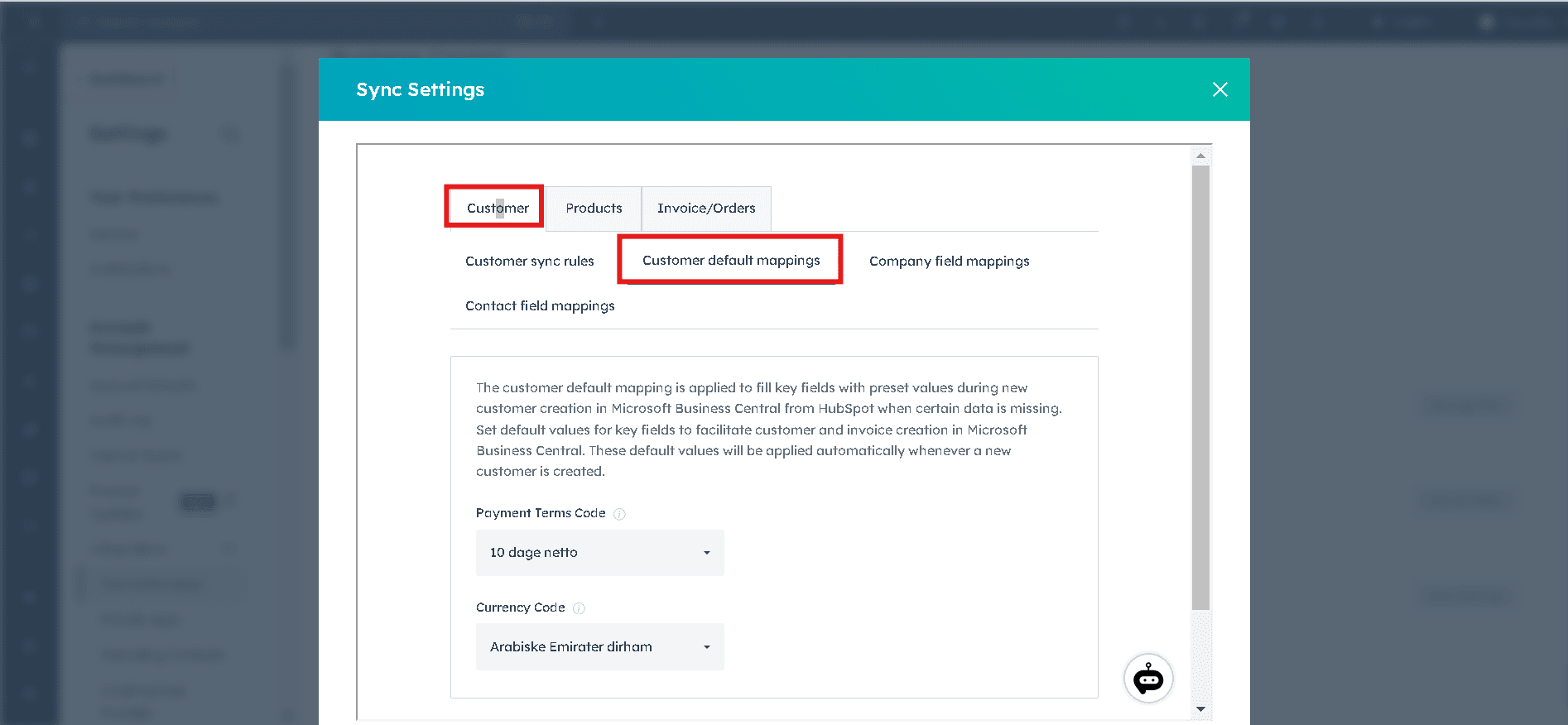 Setting Up Customer Default Mappings