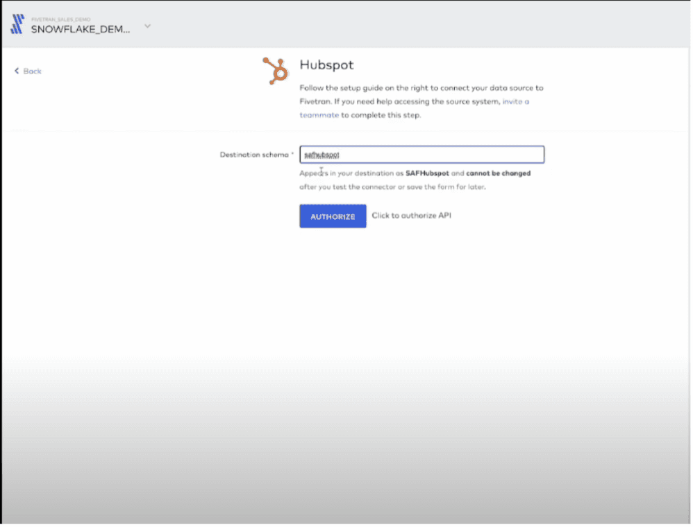 Setting Up the HubSpot Destination in Fivetran