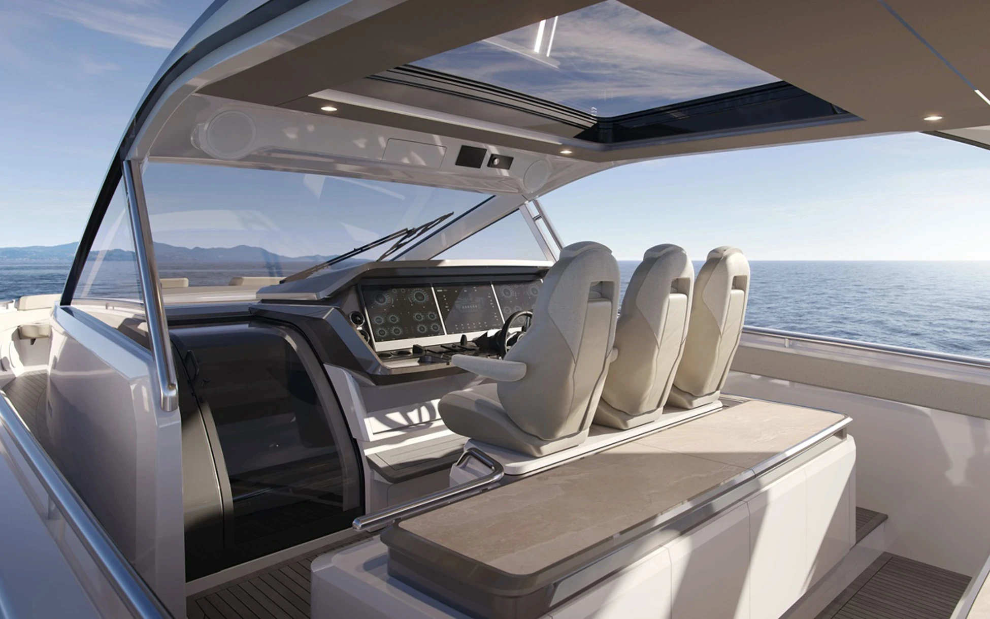 Princess C48 Open helm station