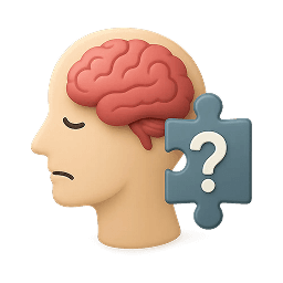 Icon of a brain with a question mark, indicating why context overload happens.