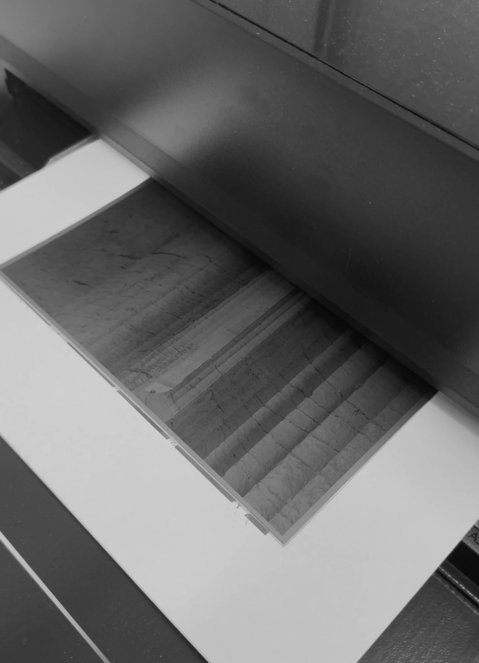 Photopolymer plate coming out of Inkjet printer