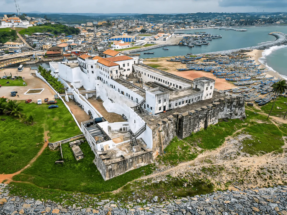 The historic Elmina Castle on the coast, a UNESCO World Heritage site - BookAfrica heritage tour.