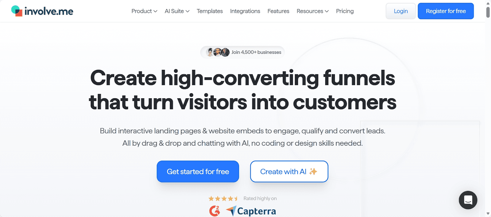 Involve.me homepage