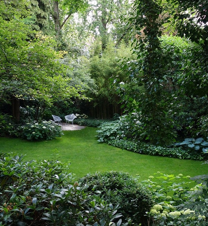Beautiful landscaped garden with greenery and outdoor design elements.