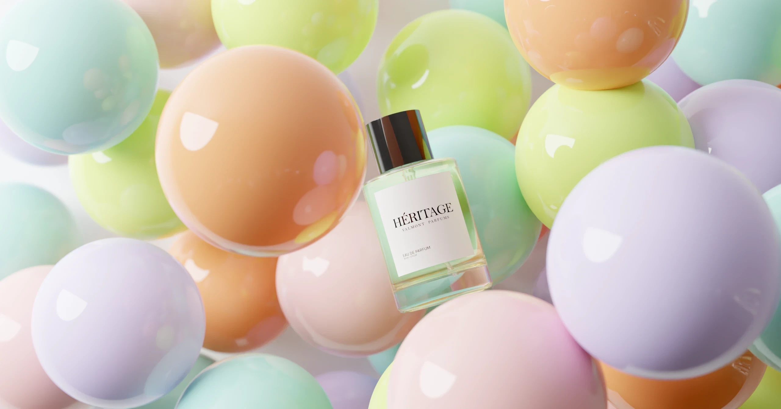 Heritage Perfume Bottle Digital Twin in Bubbles