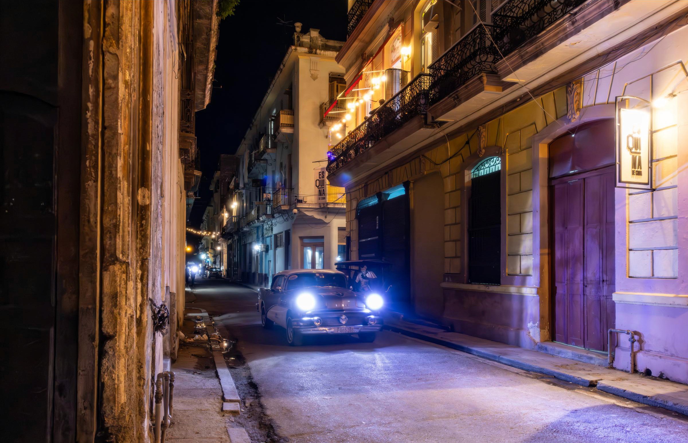 Street scene at night - Havana, Cuba