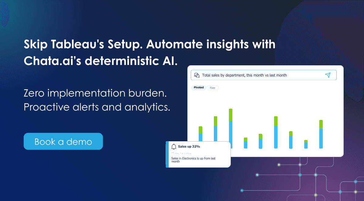 Chata vs Tableau Alternative - Book a demo, chart and alert