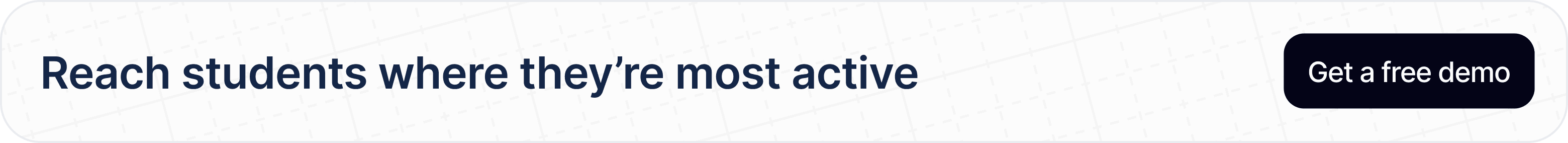 Cue banner encouraging users to get a free demo.