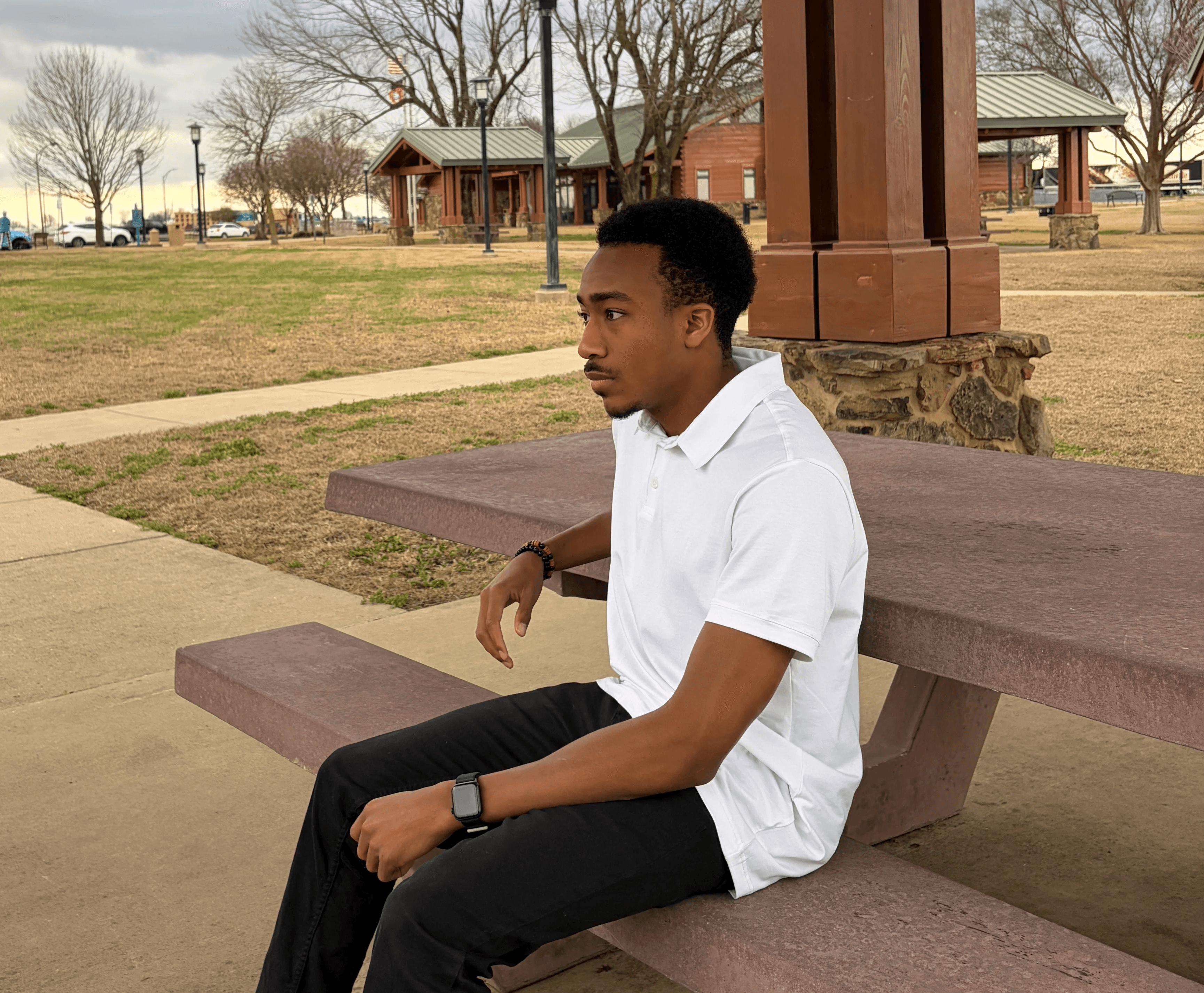 a person wearing a baseball cap