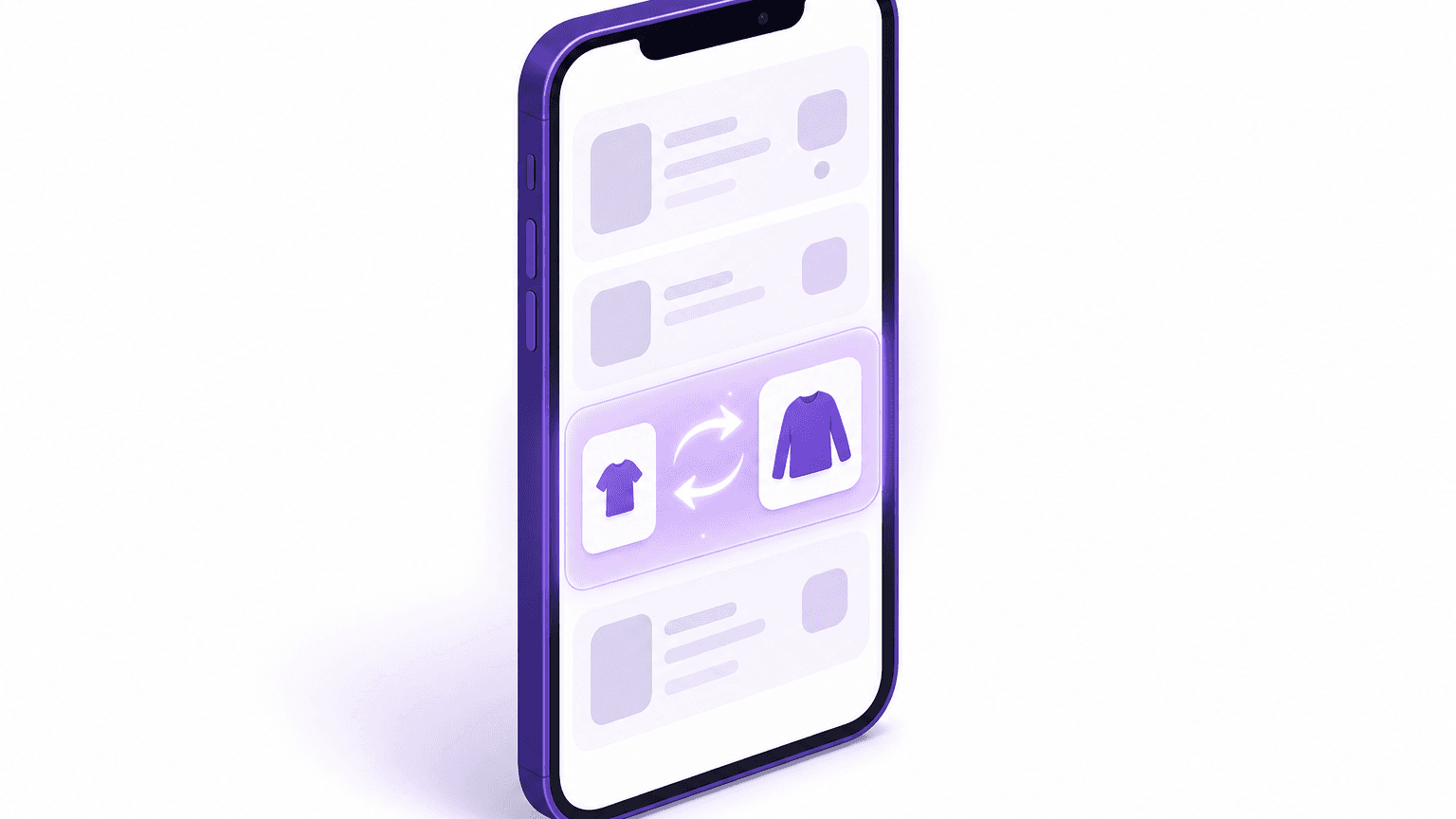 Customer phone showing an order status page with a size swap