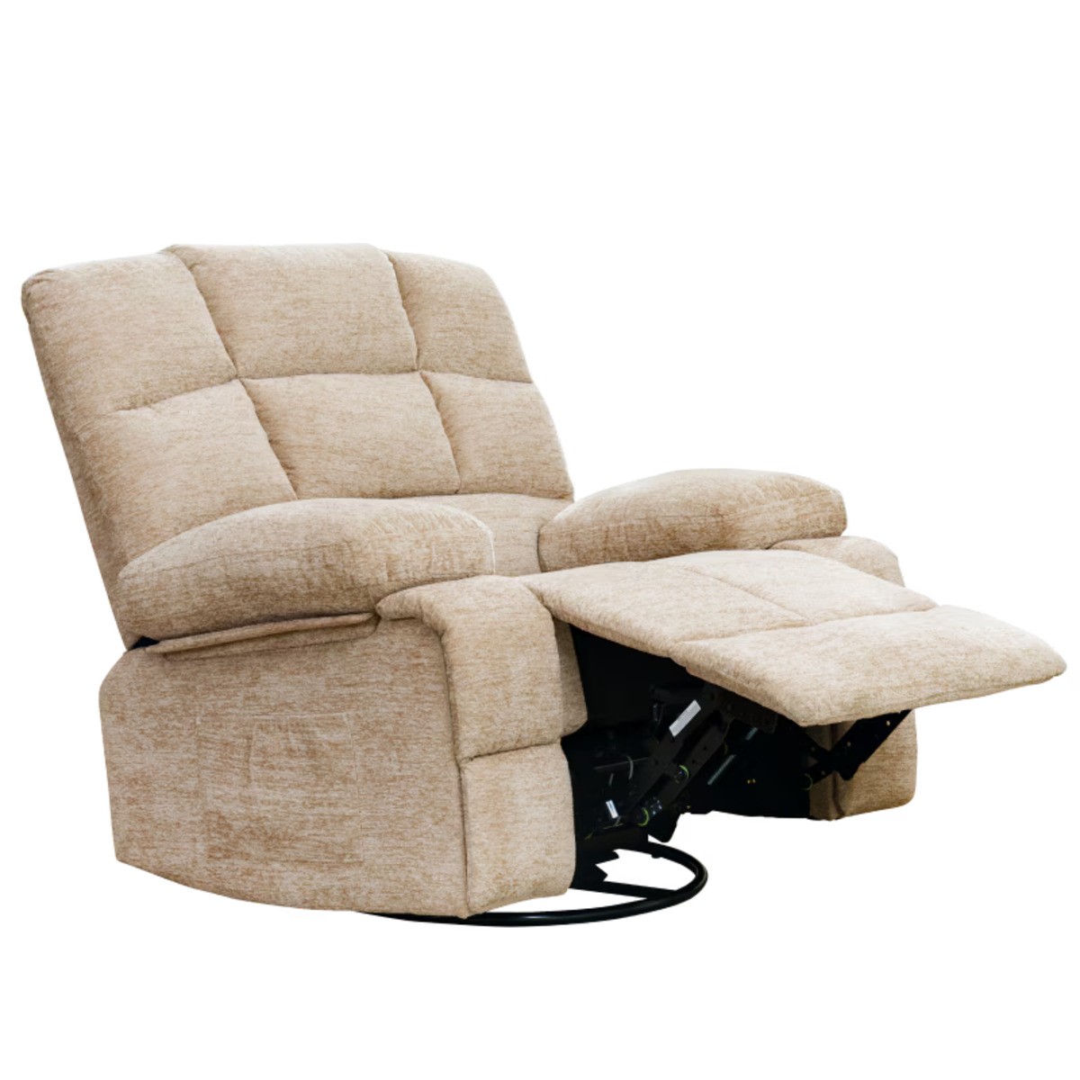 Beige FlexiSpot XRC5 manual swivel recliner with extended footrest