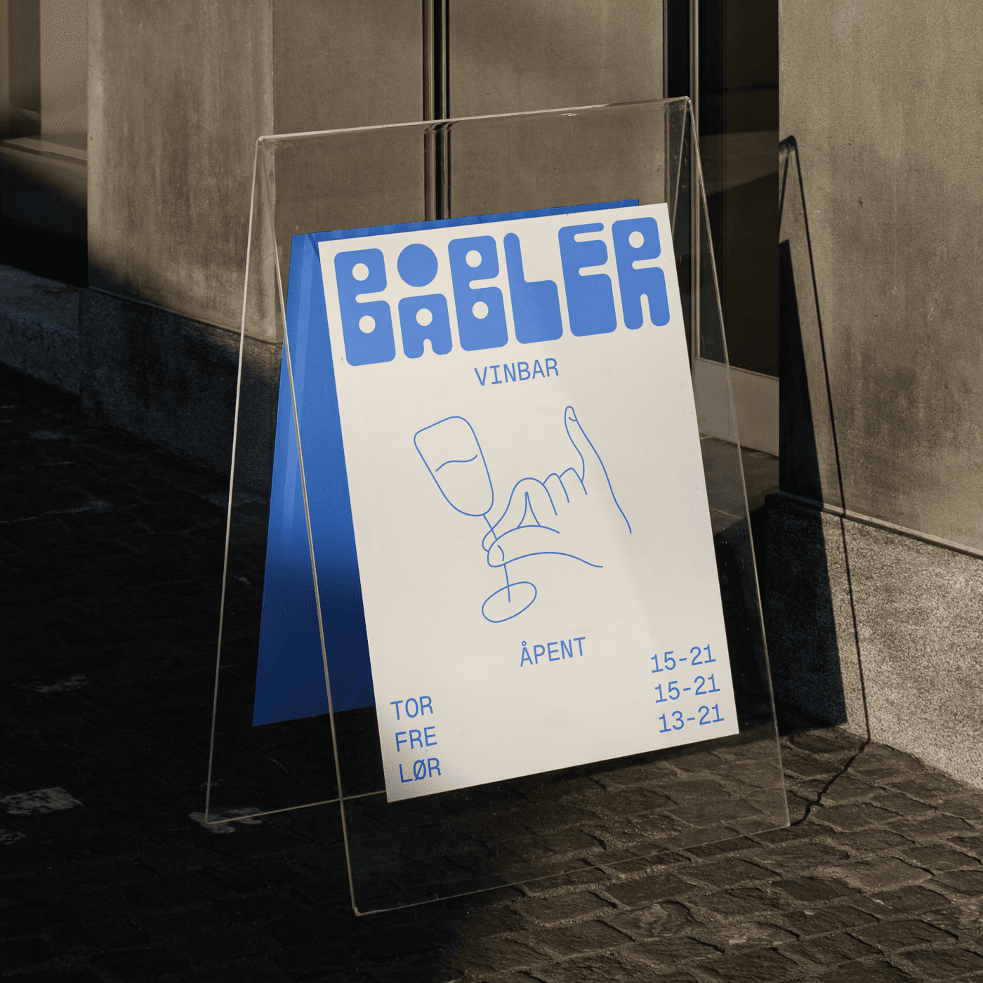 Signage design for Båbler wine cafe.