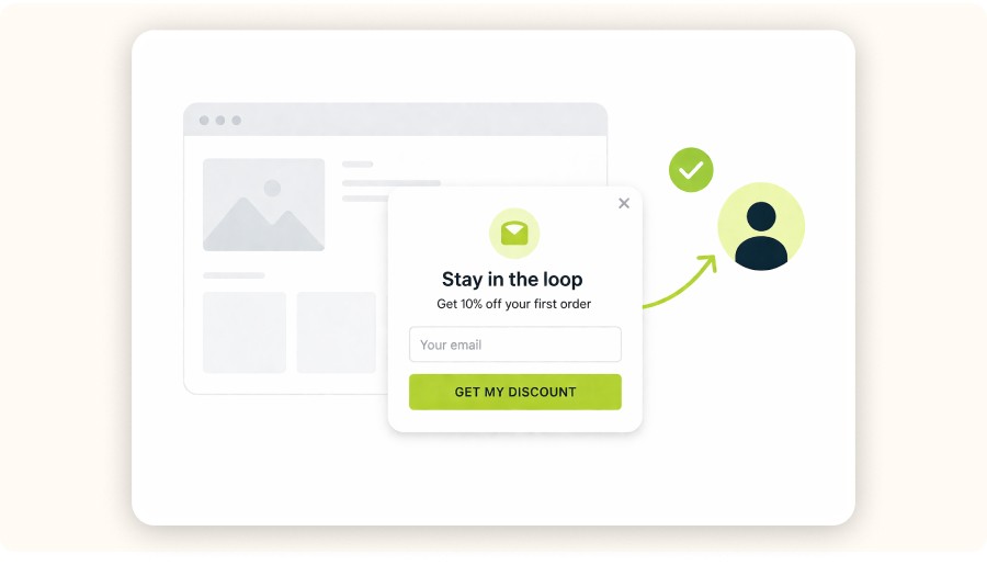 Popup capturing user intent for email signup&nbsp;