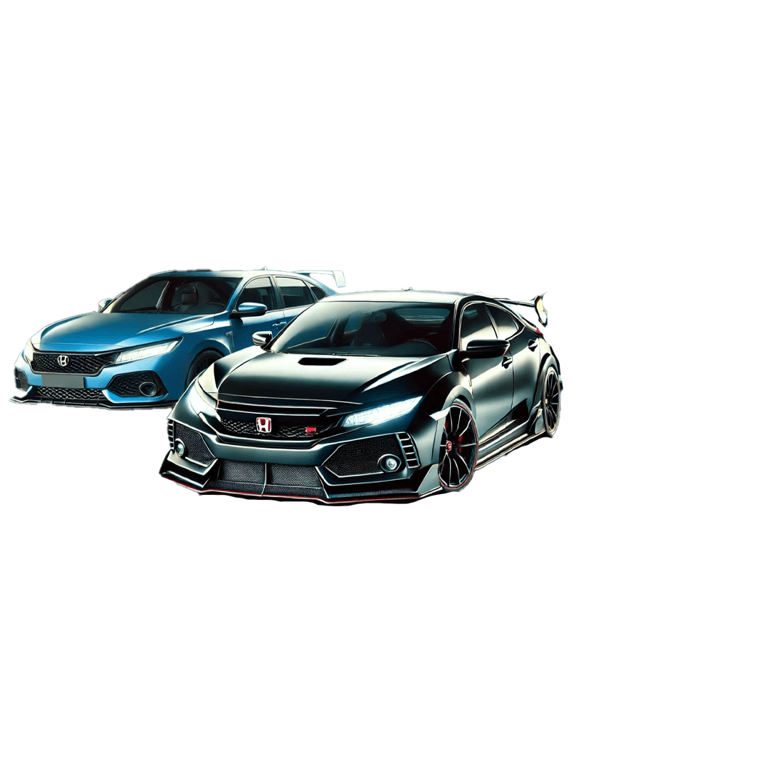 2 hyundai upgraded sport cars facing front