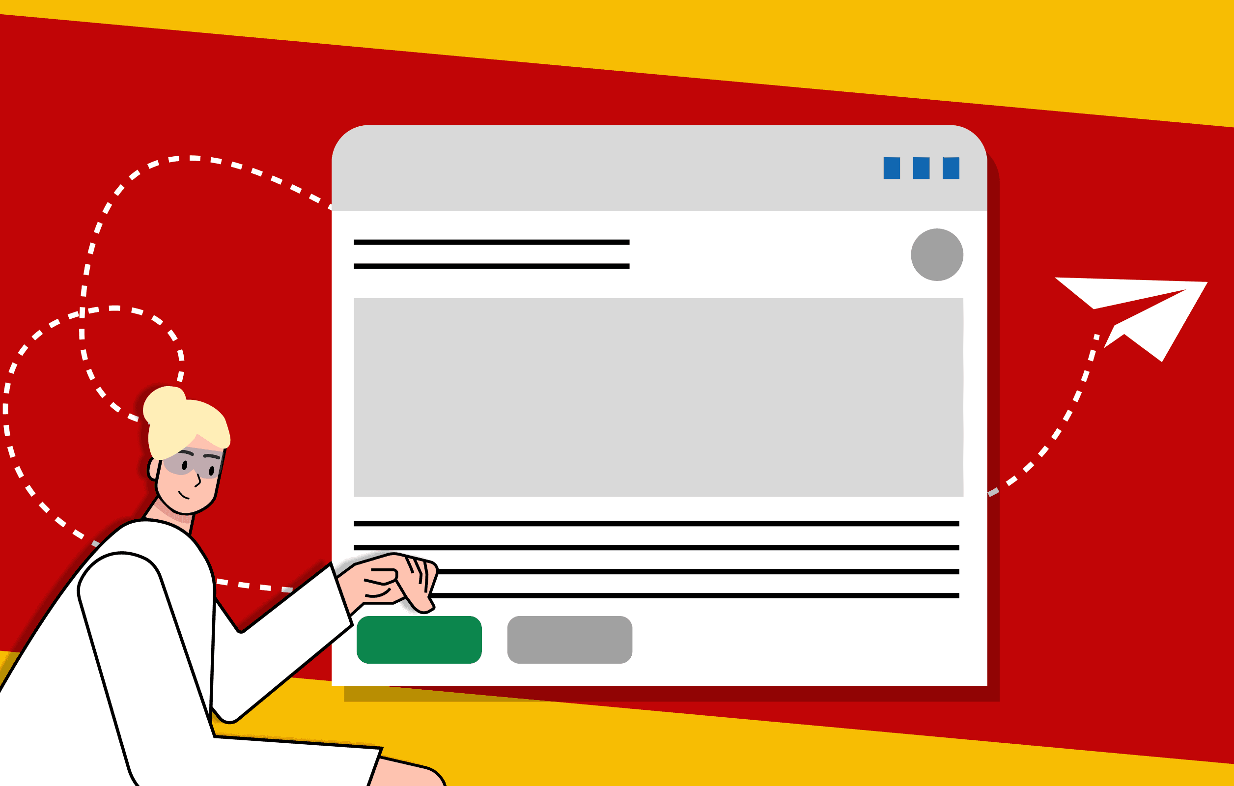 Illustration representing a B2B email marketing service, focused on structured communication and campaign execution.