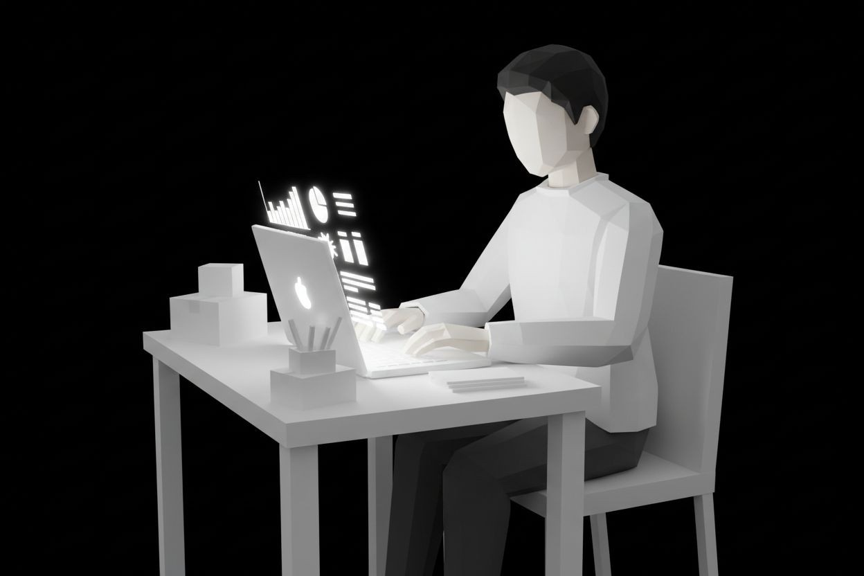 A small business owner reviewing customer orders and sales reports on a laptop