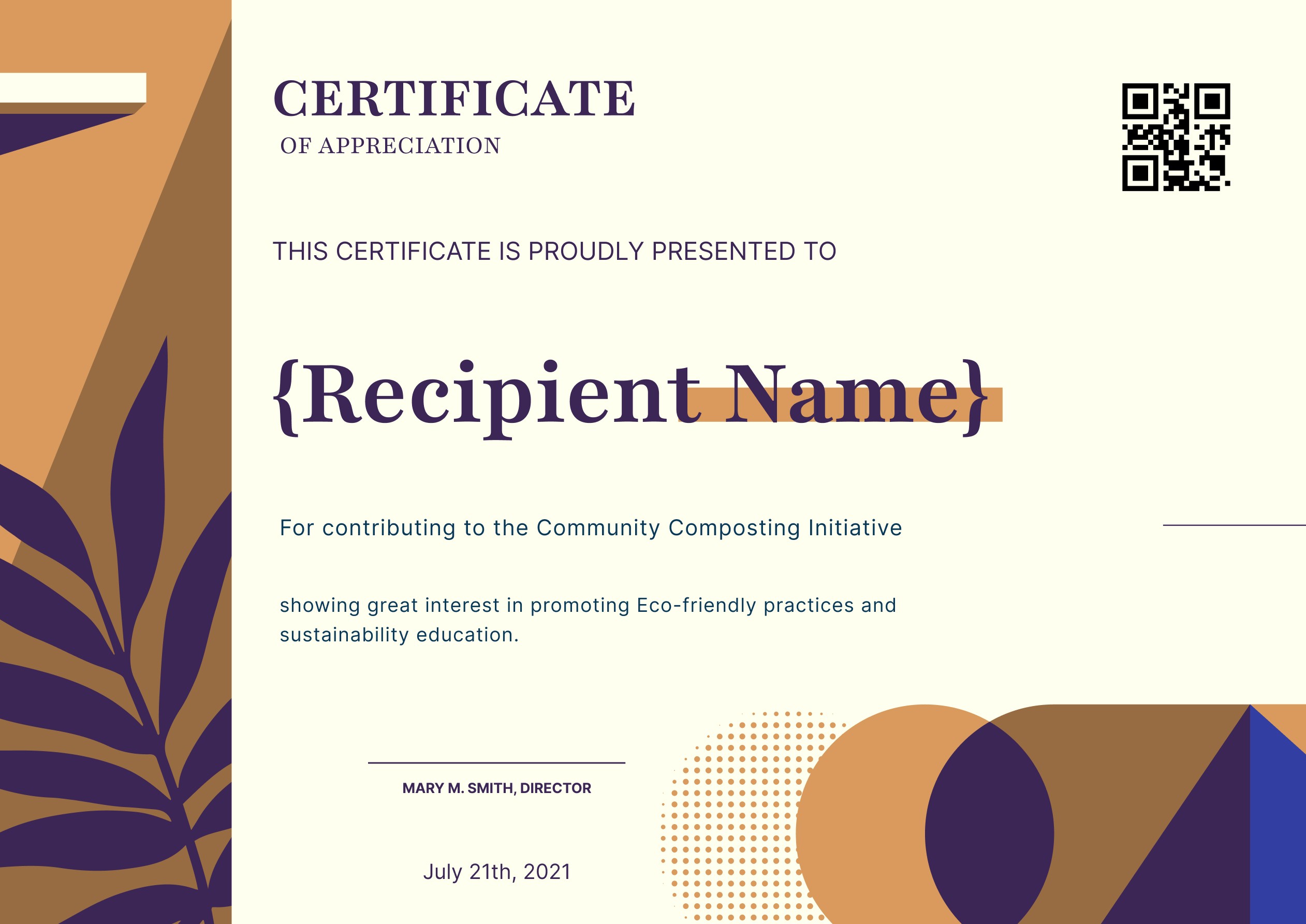 Wauld - Corporate and professional volunteer certificate template