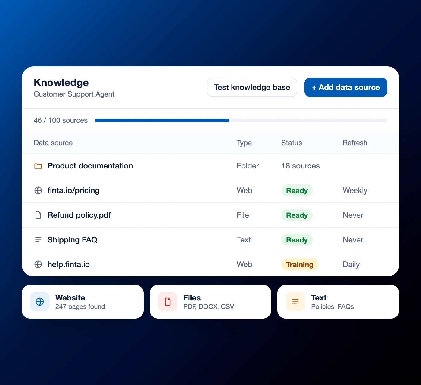 Create a Knowledge base