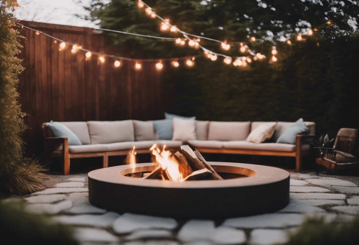 Backyard with firepit