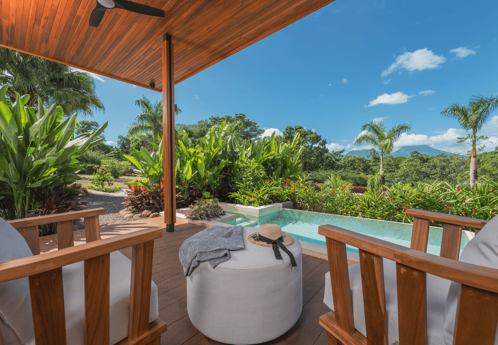 Poolside at a villa in Arenal Hills
