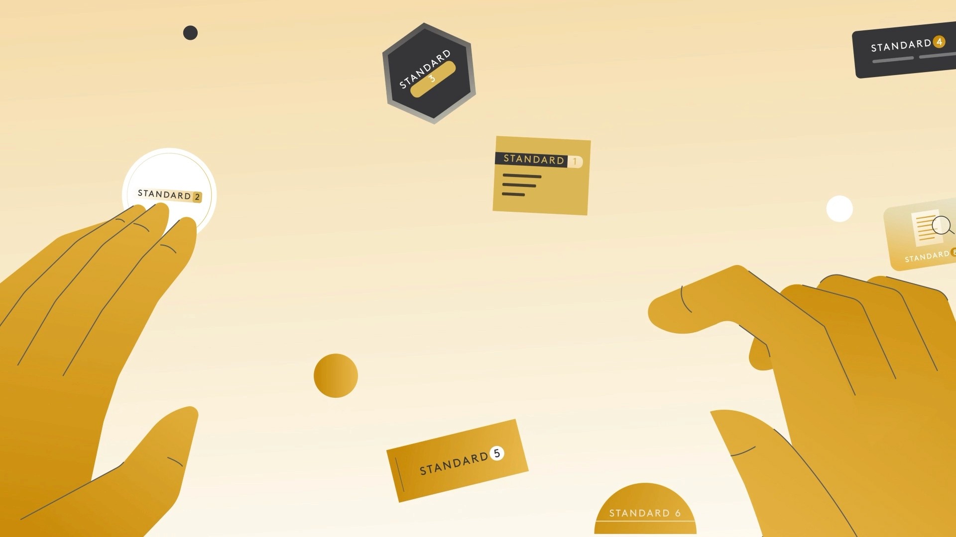 Abstract illustration showing hands manipulating 2D icons creating a perfect human resources workflow