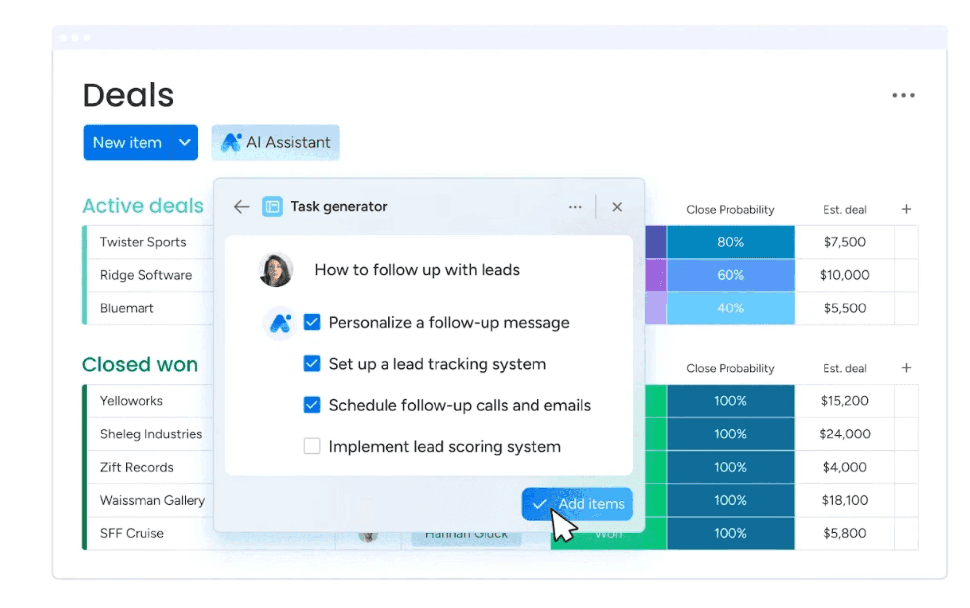 deal process in monday.com