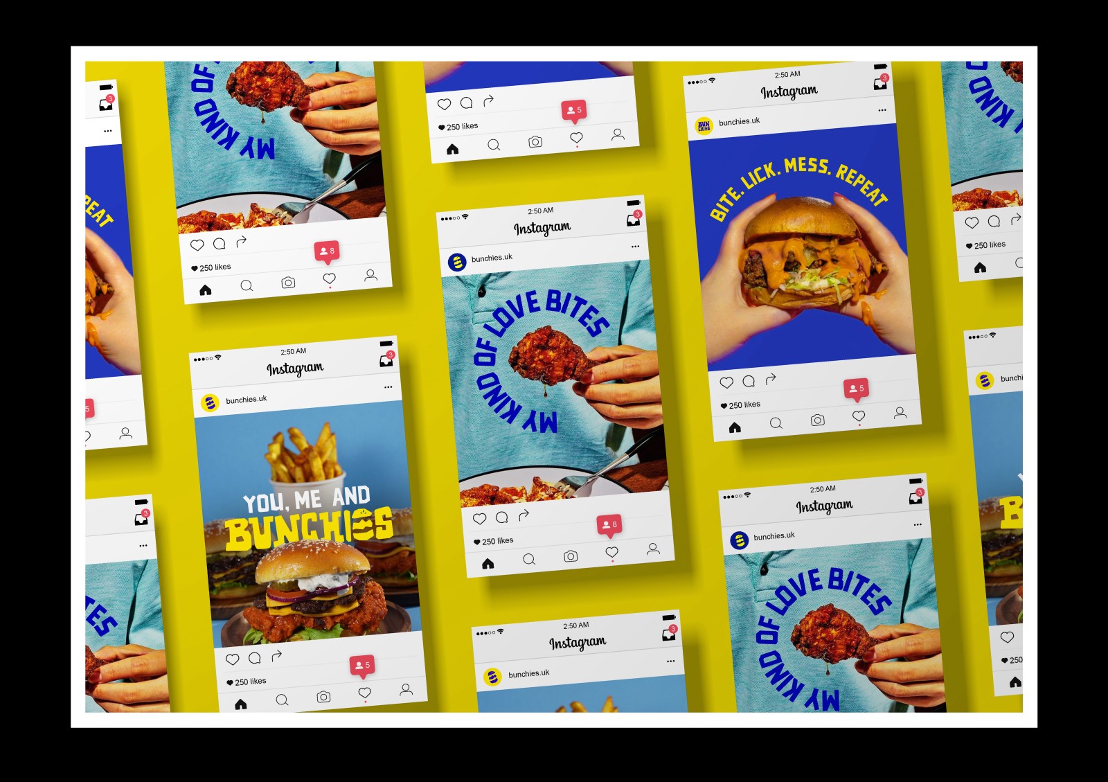 Social media mockups when branding is applied to the brand