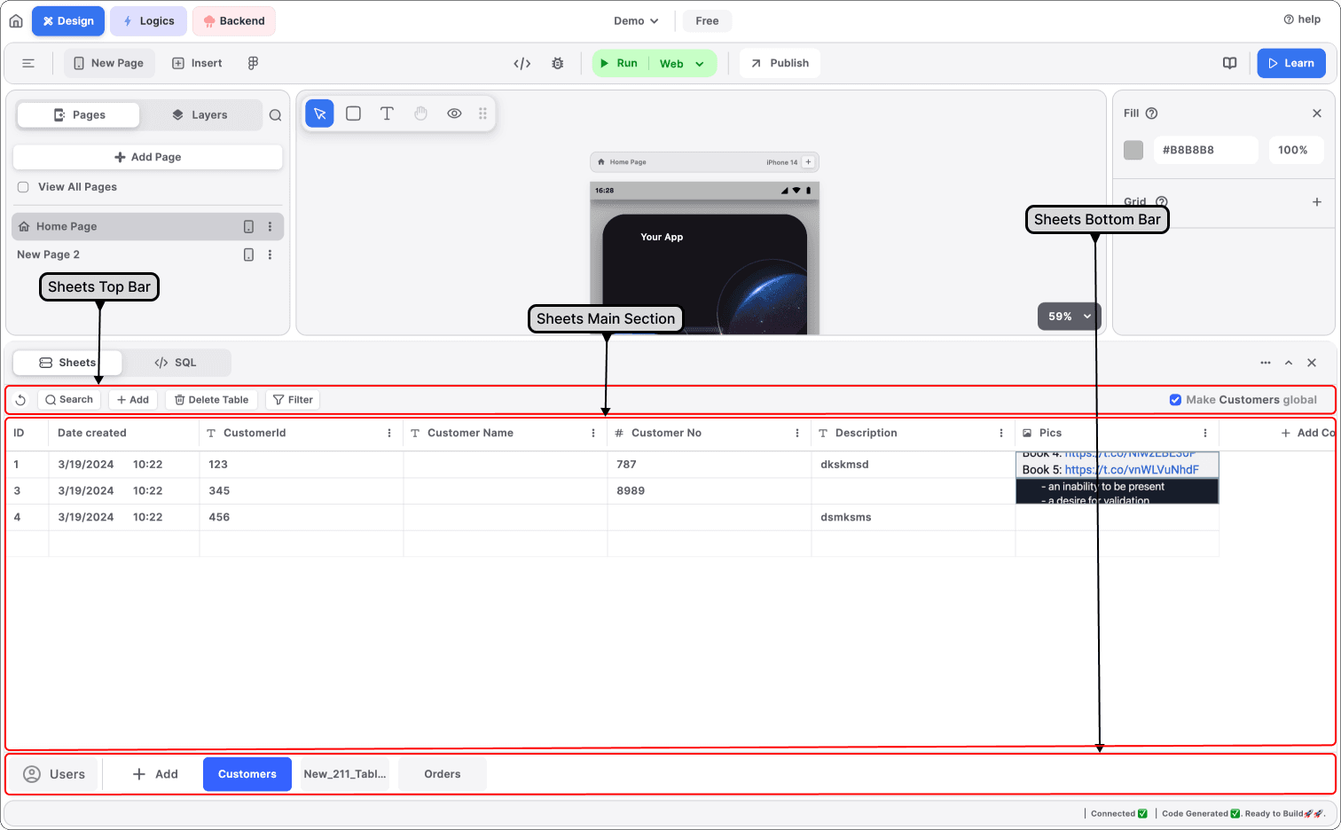 Sheets is an advanced graphical user interface (GUI) database meticulously developed to seamlessly integrate with Blup. Crafted from the ground up, Sheets operates in tandem with Blup, facilitating smooth data management.