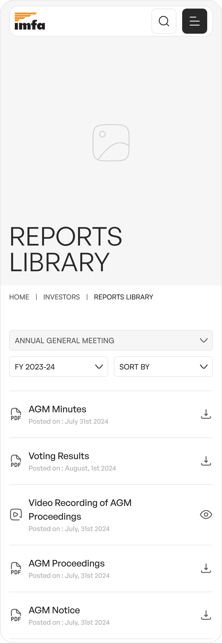 reports library wireframe