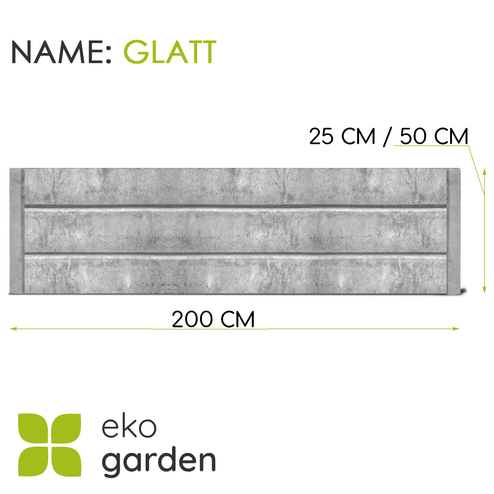 Betonplatte "Glatt" für Betonzaun