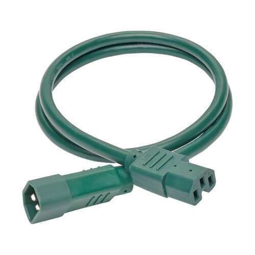Cable de alimentación verde C14 a C15 de 91 cm para servidores y equipos de red