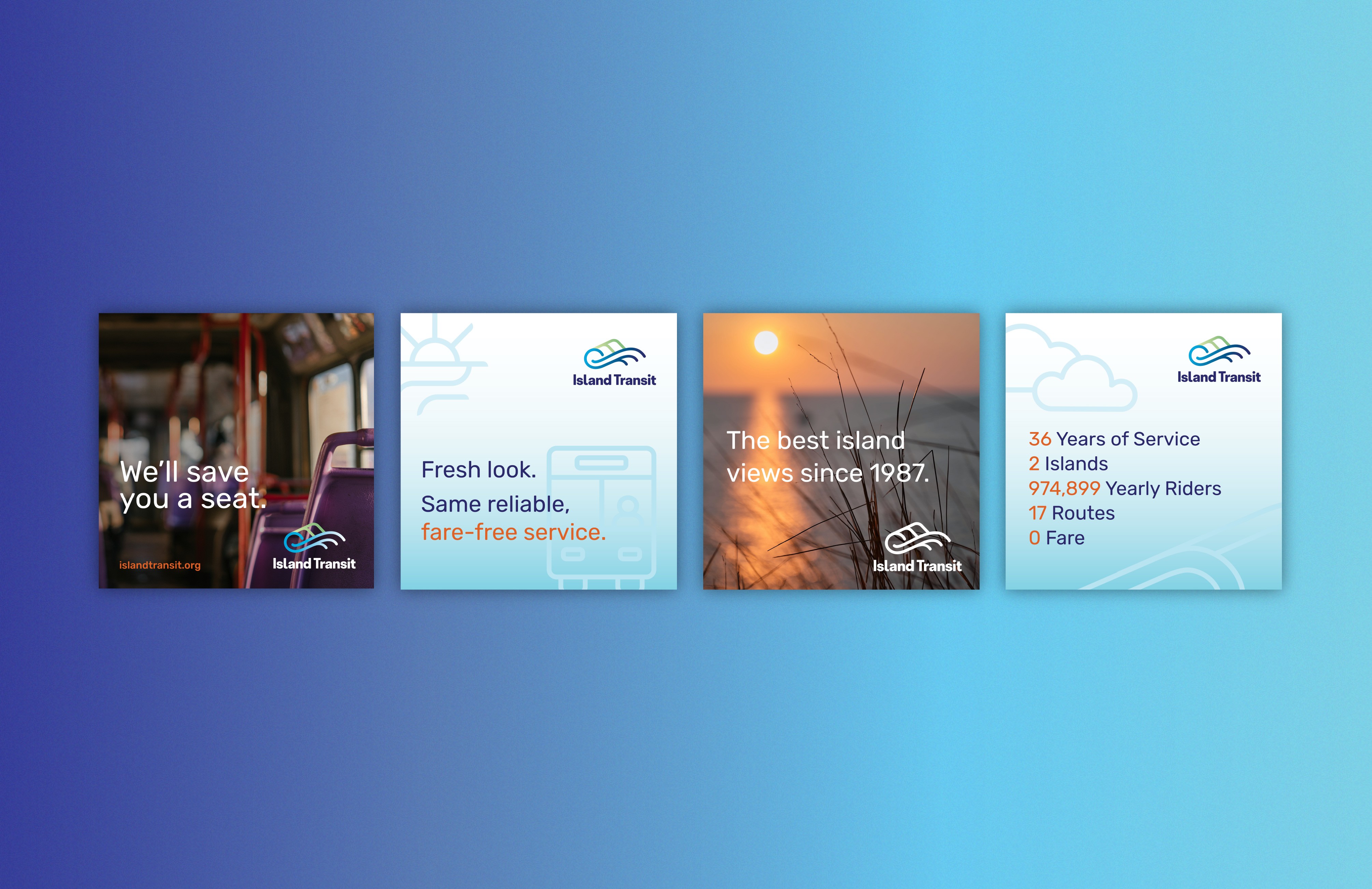 Social media templates for island transit branding