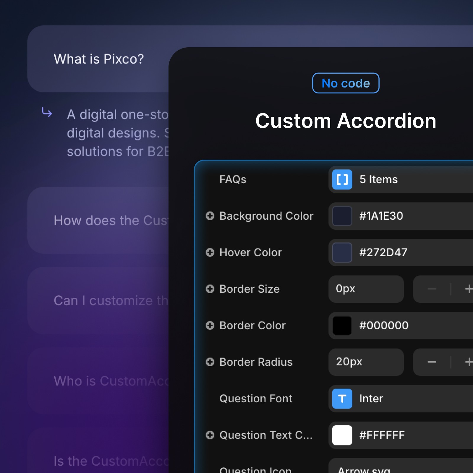 custom accordion framer component