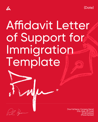 Affidavit Letter of Support for Immigration Template